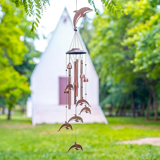 Dolphin Wind Chimes for Outside,Dolphin Gifts for Women/Men/Sympathy Gift/Memorial Gifts/Birthday Festival Metal windchimes Outdoors/Indoors,Patio,Garden Decor,Home,Porch,Yard