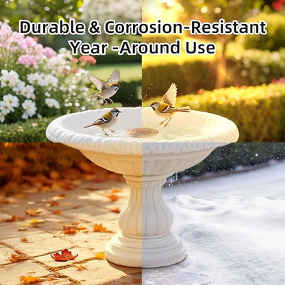Bird Bath Copper Disk, Pure Copper Bird Bath Purification Disc, Save Cleaning Time, Chemical Free,Safe Natural Solution for Birdbaths Bowls&Waterfall Fountain, Year-Round Use (3 pcs)