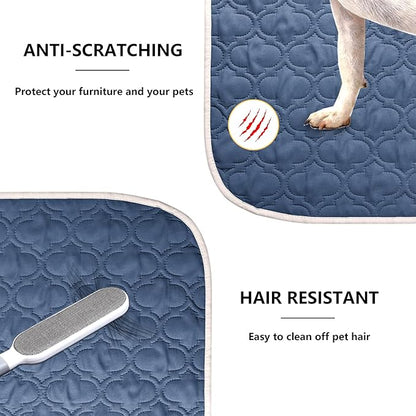 Waterproof Couch Cover for Dogs Washable, Reversible Dog Bed Blanket Pet Sofa Furniture Protector(52x82 Inch, Blue+Cream)