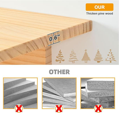 PETKABOO Cat Wall Shleves and Perches, Pine Wooden Cat Wall Furniture Climbing Shelves with Climber, Condo, Scratching Post, Ladder & Platform