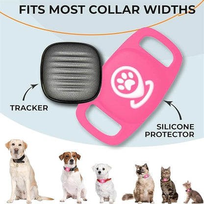 Pet Tracker for Dog, Tracker Smart Pet Location Tracker with Holder, Personalized Smart Item Finder, MFi Certificated Dog Tracking Device, No Monthly Fee, Works with Find My(iOS Only) (Pink)