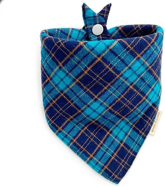 Dog Bandana(Midnight Lagoon Plaid S)