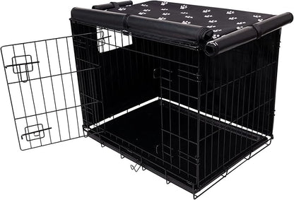Pet Prime Dog Crate Cover for Wire Cages 24 30 36 42 48 Inch Outdoor Pet Kennel Cover Machine Wash & Dry (Cover Only) (24 Inch Crate Cover (24"x18"x19"))