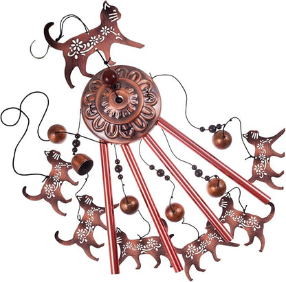 Outdoor Cat Wind Chimes, Gifts for Mom & Grandma & Woman & Family & Neighbor, Cats Decoration for Home,Garden,Balconies,Room,Patio,Indoor, Mobile Wind Catcher, Memorial Windchime, Blessing Wind Bells