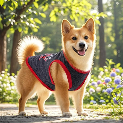 4 Pack Dog Shirts Summer Printed Puppy Clothes Novel Sleeveless Pet T Shirts Dog Clothes for Small Medium Dogs Cats Boy(L)