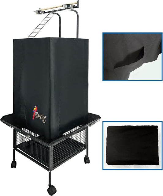 Easily Good Night Bird Cage Cover for Large Bird Cage with Play Top with Storage Pocket, 61"