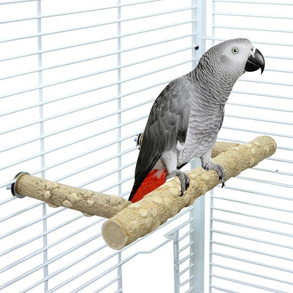 Bird Perch Stand, Bird Cage Top Perch Gym,Natural Wood Parrot Branch for Small Medium Large Parrot (M)