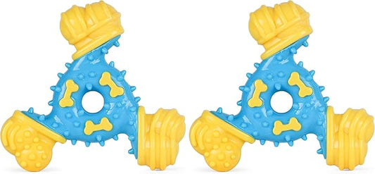 Arm & Hammer for Pets Nubbies TriBone Dog Dental Toy - Best Dog Chew Toy for Moderate Chewers - Helps Reduce Plaque & Tartar Peanut Butter Flavor Baking Soda (Pack of 2)