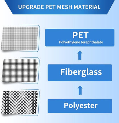 Magnetic Screen Door Upgraded PET Mesh Stronger Than Fiberglass and Polyester,Hands Free,Keeps Bugs Out,Pet & Kid Friendly,Suitable for Sliding Door,Large Patio Door and French Door-96''x80''