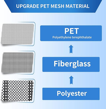 Magnetic Screen Door Upgraded PET Mesh Stronger Than Fiberglass and Polyester,Hands Free,Keeps Bugs Out,Pet & Kid Friendly,Suitable for Sliding Door,Large Patio Door and French Door-72''x96''