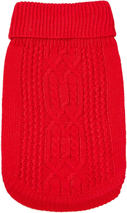 Stretchy Cat Sweater - 17 Colors & 6 Sizes | Snug Winter-Ready Knit for Boy/Girl Cats & Kittens(Red, Medium)