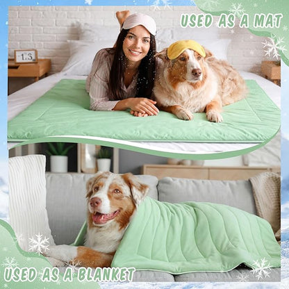 2 Pack Cooling Dog Blankets with Storage Bag Self Cooling Dog Blankets Washable Pet Cold Mats 39 x 47 Inch Portable Cat Pads for Summer Hot Weather Pet Puppies Supplies