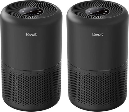LEVOIT Air Purifier for Home Allergens Pets in Bedroom, Covers Up to 1073 ft² by 56W High Torque Motor, AHAM VERIFIDE, 3-in-1 Filter, HEPA Sleep Mode, Remove Dust Smoke Odor, Core300-P, Black, 2 Pack