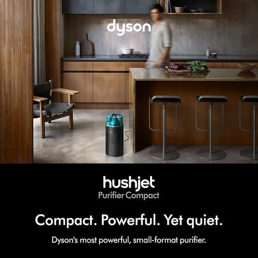 Dyson Hushjet Compact Purifier, Engineered for Powerful, Whisper-quiet, Whole-room Air Purification, Homes with Pets, Allergies, Fully-sealed filtration, 5-year no change filter (Black/Teal)
