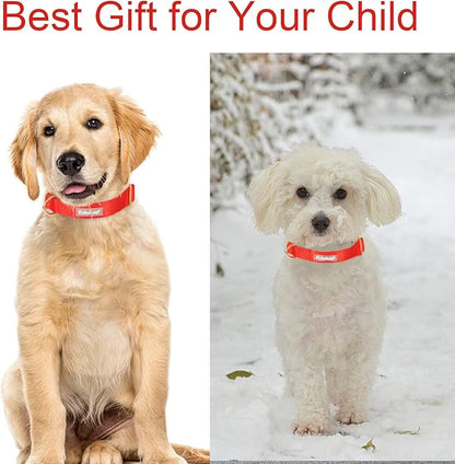 Nylon Dog Collar - Adjustable Red Soft Webbing Dog Collars for Small Medium Large Dogs Boy Girl Puppy Collar with Safety Metal Buckle S