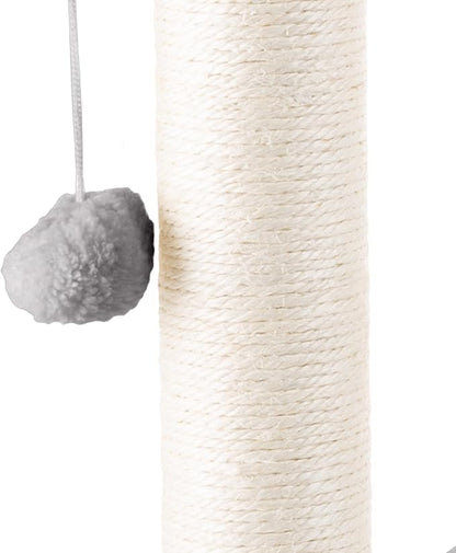 Cat Hammock with Scratching Posts for Indoor Cats - 19-Inch-Tall Cat Tree with Hanging Ball Toy for Adult Cats and Kittens by PETMAKER (Gray)