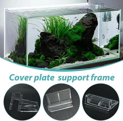 15 Pcs Rimless Aquarium Lid Clips for 7-8mm Glass, Clear Acrylic Aquarium Cover Support Clamps for Fish Tank Lid Holder, Plastic Tank Top Clips for Glass Canopy or Piscine Hoods and Covers