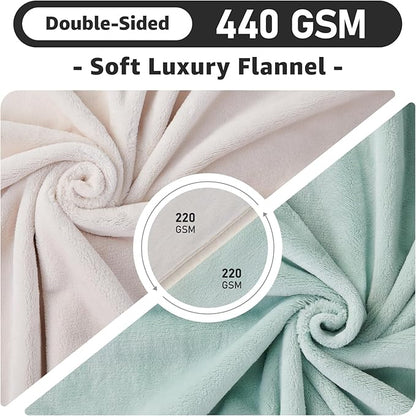 LOOBANI Waterproof Blanket for Bed: Reversible Soft Flannel Queen Bed Blanket 80" x 90", Waterproof Dog Blankets for Large Dogs, Spill-Proof Cover for Furniture Protection, Movie Time, Green