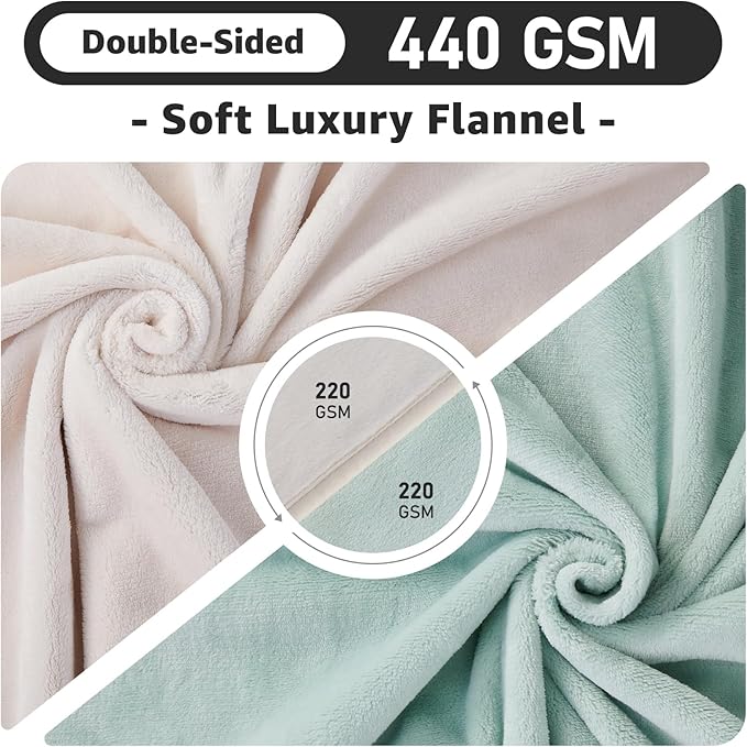 LOOBANI Waterproof Blanket for Bed: Reversible Soft Flannel Twin Bed Blanket 60" x 80", Leakproof Throw Spill-Proof Dog Pet Blanket for Couch, Sofa Protect, Movie Time, Camping, Travel, Green