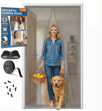 Premium Magnetic Screen Door, Heavy-Duty Reinforced Mesh, Ultra-Dense Weave, Smooth Auto-Close, Pets & Kids – Hands-Free, No-Gap Seal