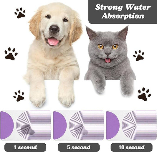 Dog Food Mats for Floors Waterproof, Cat Water Bowl Mats Pet Feeding Absorbent Mat Placemats for Food and Water Bohemia 12 * 20 inch
