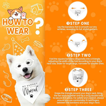 My Parents are Getting me a Human, Pregnancy Announcement Dog Bandana, Gender Reveal Photo Prop Pet Scarf Accessories,Pet Accessories for Dog Lovers (My Humans are Getting Married)