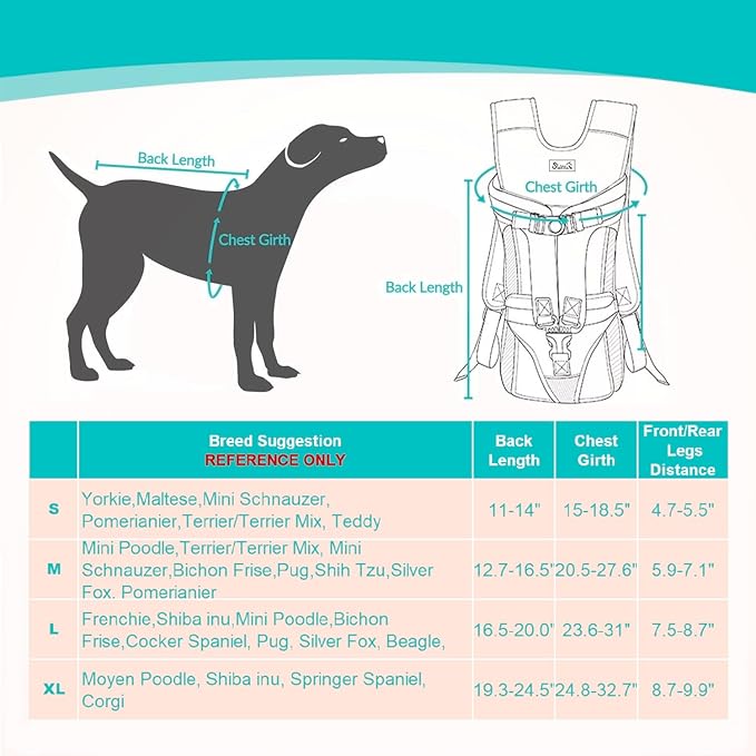 Dog Carrier Backpacks, Adjustable Dog Backpack Carrier, Legs Out Easy-fit Dog Chest Carrier for Medium Small Dogs, Hands Free Dog Front Carrier for Hiking, Cycling（Pink M）