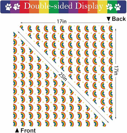 Rainbow Dog Bandanas Love is Love Pride Triangle Bibs Dog Paw Pet Scarf Reversible Double-Sided Pet Neckerchief for Pride Day Small Medium Large Cat Costume Accessories