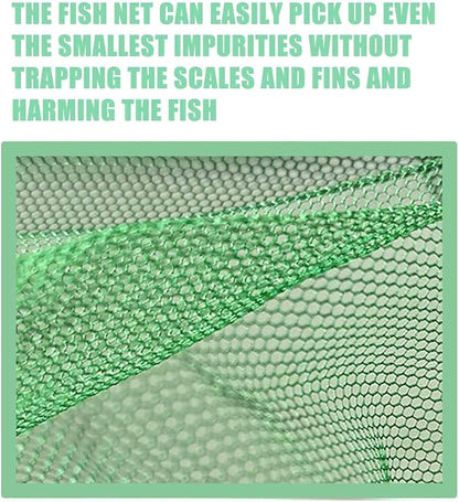 Aquarium Fishing Net Fish Tank Cleaning Tools Fine Mesh Net with Long Handle Green 8 Inch