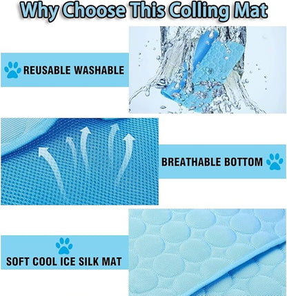 Dog Cooling Mat, 2025 Upgraded Cooling Blanket for Dogs, Washable Cool Mat for Dogs for Summer, Portable Pet Coolings Pad for Dogs & Cats Sleeping (28"x22" L Size, Grey)