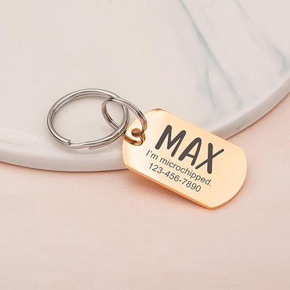 Anavia Personalized Pet ID Tags, Stainless Steel Glossy Laser Engraved Dog Cat Collar Name Tags, Multiple Colors Shapes Sizes (Dog Tag, Regular)