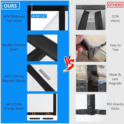 RELIANCER Magnetic Thermal Insulated Door Curtain,Waterproof EVA Door Cover,Fit Doors Size Up to 36"x84",Temperature Protection Insulated Doorway Curtain Partition,Patio Self-Closing Doors Net Screen
