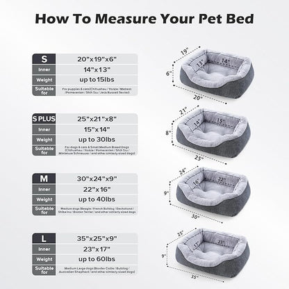 INVENHO Large Dog Beds Large Sized, Washable Orthopedic Warming Soft Sleeping Durable with Anti-Slip Bottom