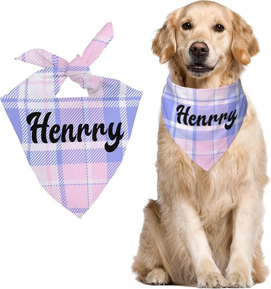 Custom Pet Scarf Personalized Dog Bandana with Name Personalized Add Your Text Bibs Triangle Head Scarfs Gift for Small Medium Large Dogs Cats Baby Puppy Pets Accessories