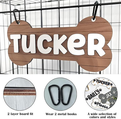 Personalized Dog Crate Sign Custom Dog Kennel Accessories Name Plate Doghouse Sign Decor Gift for Dog Lover