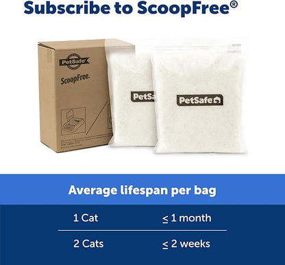 PetSafe ScoopFree Premium Crystal Cat Litter - Outperforms Clay Litter - Refill Packs - Reusable Tray Compatible - Fragrance Free - 4.3 lb Bags - 2 Pack