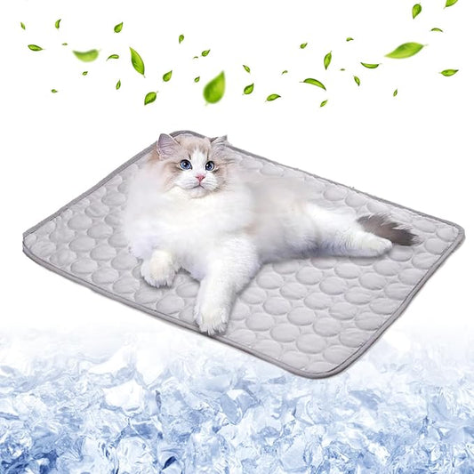 Dog Cooling Mat, 2025 Upgraded Cooling Blanket for Dogs, Washable Cool Mat for Dogs for Summer, Portable Pet Coolings Pad for Dogs & Cats Sleeping (28"x22" L Size, Grey)
