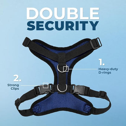 Voyager Step-in Pet Harness - All Weather Mesh, Adjustable Step in Harness for Cats and Dogs by Best Pet Supplies - Royal Blue/Black Trim, XS