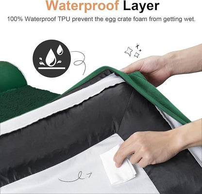 Small Dog Bed Orthopedic Washable: Beds Bolster Small Sized Dogs Bed Egg Crate Foam Couch Sofa Waterproof with Removable Cover - Emerald