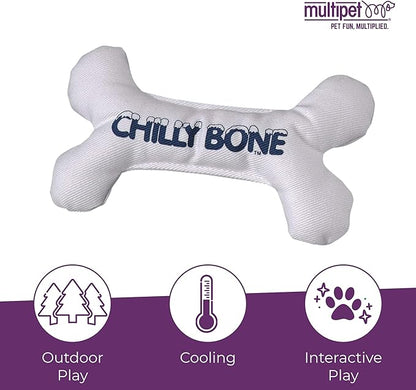 Multipet Chilly Bone Dog Toy - Vanilla-Scented Canvas Freezable Teething Toys - Frozen Toy for Chewing & Playing - Freezable Dog Toys (1 Count, 5.5”)