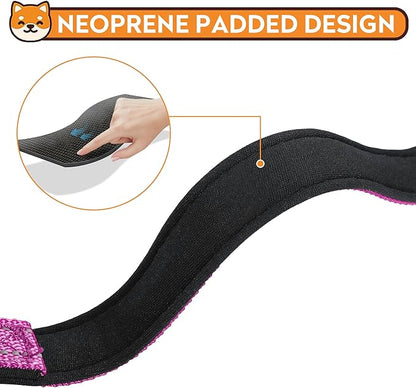 Reflective Dog Collar, Adjustable Soft Neoprene Padded Nylon Pet Collars with Buckle for Extra Large Dogs, Rose Red,XL