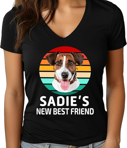 Custom Dog Mom Shirt for Women Pet Ears Sweatshirt with Name Unique Puppy Line Art Cute Dad Hoodie for DogDad Owner Lover