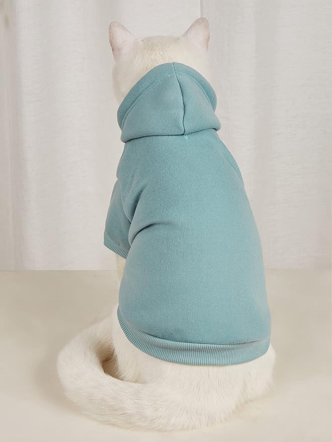 QWINEE Basic Dog Hoodie Sweatshirt Puppy Sweater Warm Cat Costumes Pet Clothes for Chihuahua Puppy Kitten Small Medium Dogs Multicolored X-Small