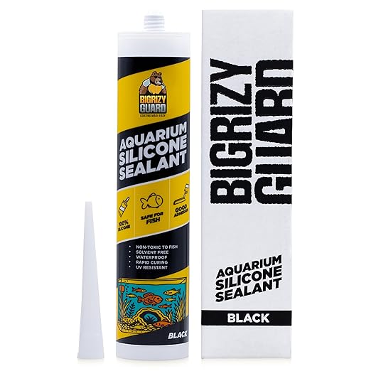 Aquarium Silicone Sealant Black 10.14 Fl oz Cartridge - Aquarium Safe Silicone for Fish & Plants | 100% Waterproof, Premium, Non-Toxic, Solvent Free, Strong Bond, Fast Curing (1 Pack)