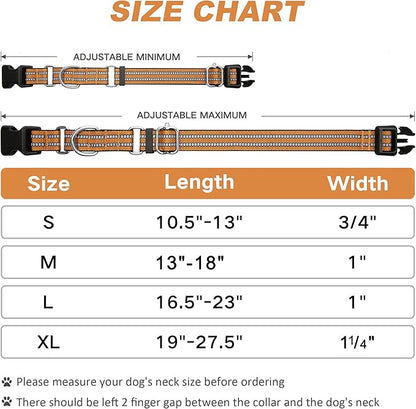 Martingale Dog Collar, Adjustable Nylon Reflective Collar with Quick Release Buckle (Turmeric Brown, Small)