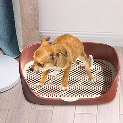 Dog Tray with Wall for Cats and Dogs, Elevated Pet Feeding Station, Wall-Mounted Pet Bowl Tray with Barrier, Multi-Level Pet Food Dispenser for Clean Feeding- Red L