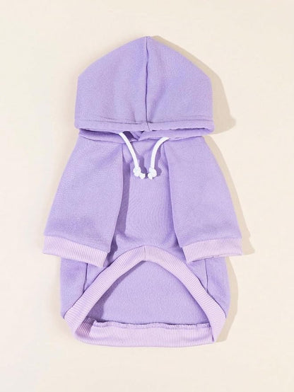 QWINEE Basic Dog Hoodie Sweatshirt Puppy Sweater Warm Cat Costumes Pet Clothes for Chihuahua Puppy Kitten Small Medium Dogs Mauve Purple Small