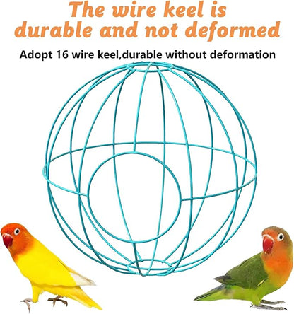 BNOSDM Rattan Parrot Nesting House Bird Nest Parakeet Hanging Swing Soft Lovebird Warm Bed Sleeping for Parrots Bird Cage Accessories for Cockatiels Budgerigars Finches Canaries (Blue)