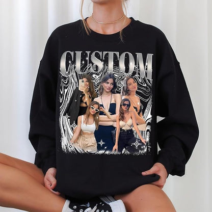 NAZENTI Custom Bootleg Rap Tee, Custom T-Shirts with Picture, Retro Custom Bootleg, Valentine's Gifts for Him Her