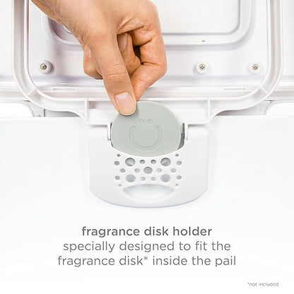 Ubbi Stainless Steel Venti Diaper Pail, Odor Locking, No Special Bag Required, Award-Winning, Registry Must-Have, White